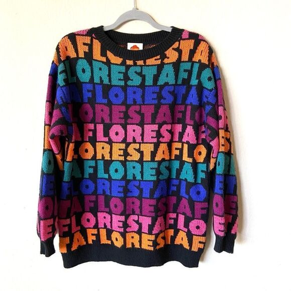 Farm Rio Rainbow Floresta Tricot Multicolor Dress Sweater Crew Scoop Size XS - Picture 9 of 14